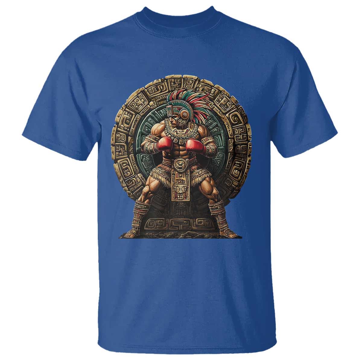 Boxing Mexico T Shirt Aztec Warrior Mexican Dad Gifts TS10 Royal Blue Print Your Wear