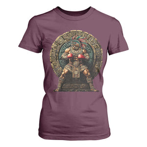 Boxing Mexico T Shirt For Women Aztec Warrior Mexican Dad Gifts TS10 Maroon Print Your Wear