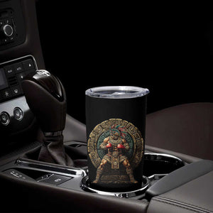 Boxing Mexico Tumbler Cup Aztec Warrior Mexican Dad Gifts TS10 Print Your Wear