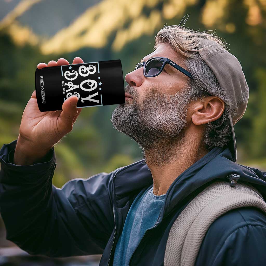 Boy Dad Est 2025 4 in 1 Can Cooler Tumbler Expect Baby Boy Son Fathers Day 2025 TS10 Print Your Wear