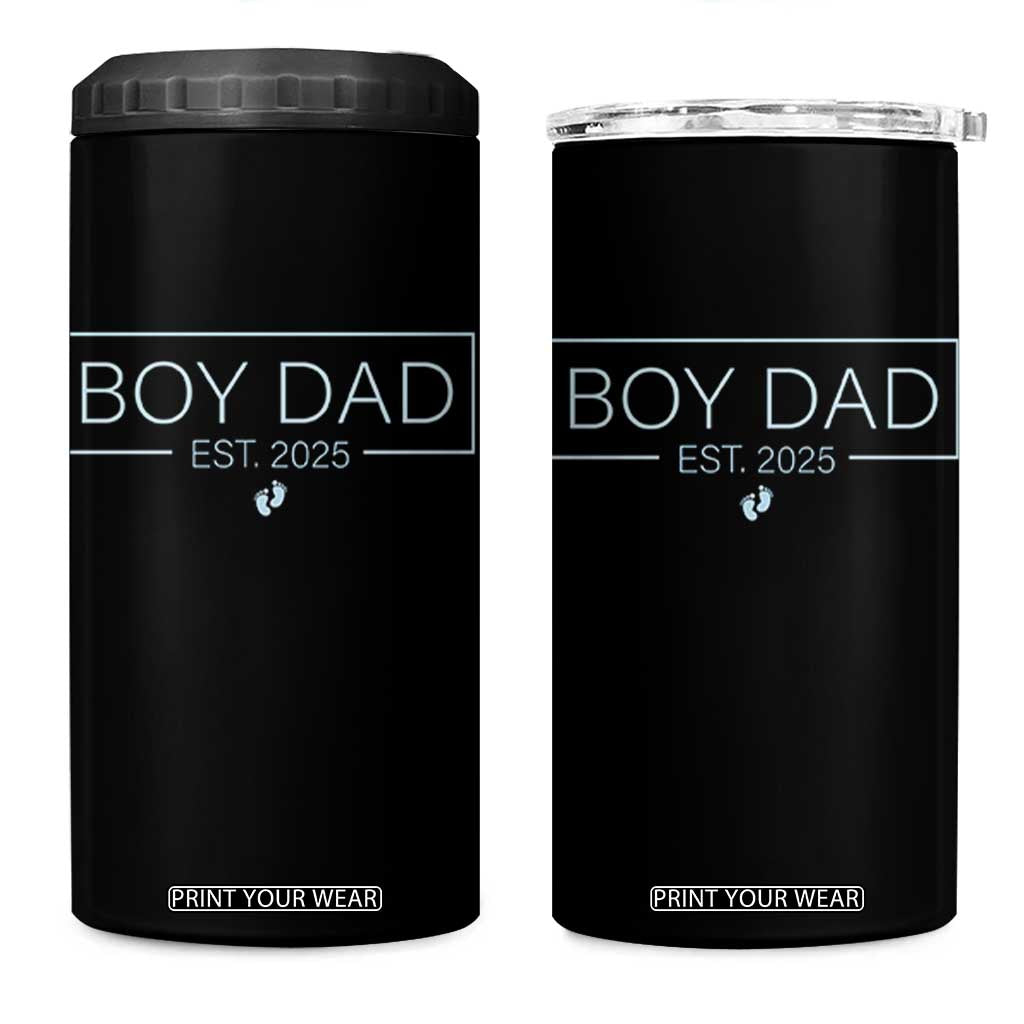Boy Dad Est 2025 4 in 1 Can Cooler Tumbler Newborn Daddy Father Baby Boy Son Expect Baby TS10 One Size: 16 oz Black Print Your Wear