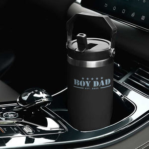 Boy Dad Est 2025 Flip Straw Tumbler Expect Baby Boy Son Father 2025 TS10 Print Your Wear