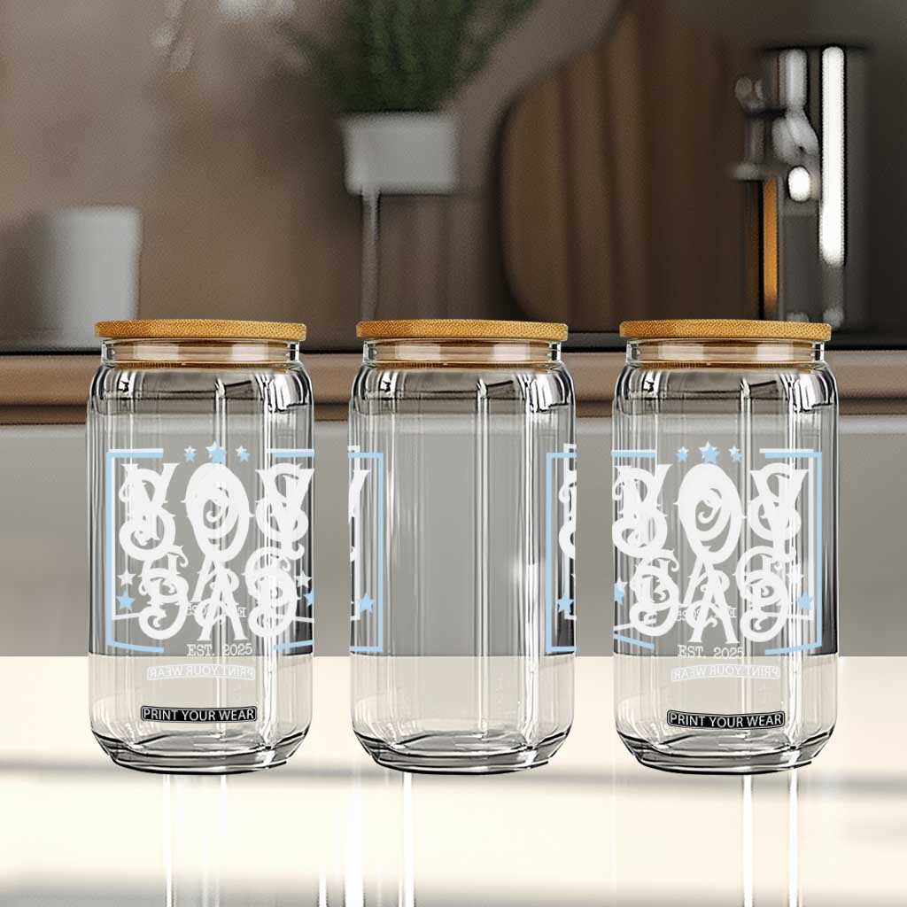 Boy Dad Est 2025 Glass Can Expect Baby Boy Son Fathers Day 2025 TS10 Print Your Wear