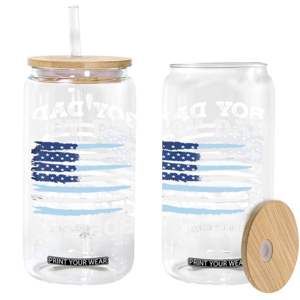 Boy Dad Est 2025 Glass Can Newborn Daddy Father Baby Boy Son USA Flag Fighter Jets TS10 Black Print Your Wear