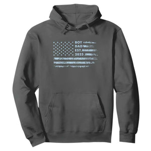 Boy Dad Est 2025 Hoodie American Flag First Fathers Day TS10 Dark Heather Print Your Wear