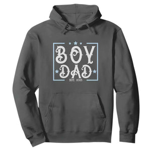 Boy Dad Est 2025 Hoodie Expect Baby Boy Fathers Day 2025 TS10 Dark Heather Print Your Wear