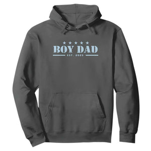 Boy Dad Est 2025 Hoodie Expecting Baby Boy 2025 TS10 Dark Heather Print Your Wear