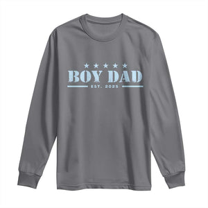 Boy Dad Est 2025 Long Sleeve Shirt Expecting Baby Boy 2025 TS10 Charcoal Print Your Wear