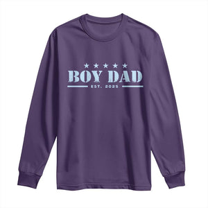Boy Dad Est 2025 Long Sleeve Shirt Expecting Baby Boy 2025 TS10 Purple Print Your Wear