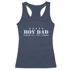 Boy Dad Est 2025 Racerback Tank Top Expect Baby Boy Son Father 2025 TS10 Navy Print Your Wear