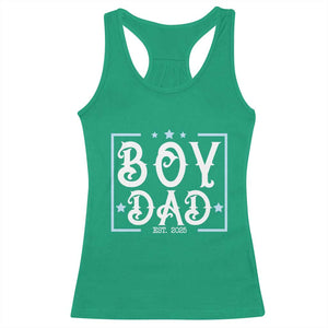 Boy Dad Est 2025 Racerback Tank Top Expect Baby Boy Son Fathers Day 2025 TS10 Irish Green Print Your Wear