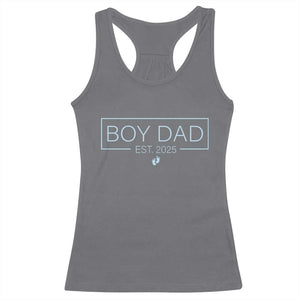 Boy Dad Est 2025 Racerback Tank Top Newborn Daddy Father Baby Boy Son Expect Baby TS10 Charcoal Print Your Wear
