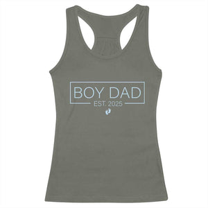 Boy Dad Est 2025 Racerback Tank Top Newborn Daddy Father Baby Boy Son Expect Baby TS10 Military Green Print Your Wear