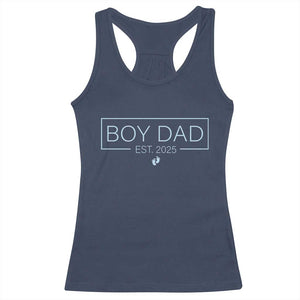 Boy Dad Est 2025 Racerback Tank Top Newborn Daddy Father Baby Boy Son Expect Baby TS10 Navy Print Your Wear