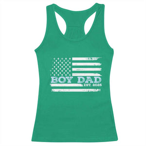 Boy Dad Est 2025 Racerback Tank Top Newborn Daddy Father Baby Boy Son USA Flag TS10 Irish Green Print Your Wear
