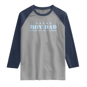 Boy Dad Est 2025 Raglan Shirt Expecting Baby Boy 2025 TS10 Sport Gray Navy Print Your Wear