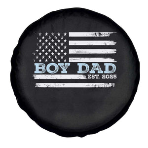Boy Dad Est 2025 Spare Tire Cover Daddy Of Newborn Baby Boy First Fathers Day USA Flag TS10 Print Your Wear