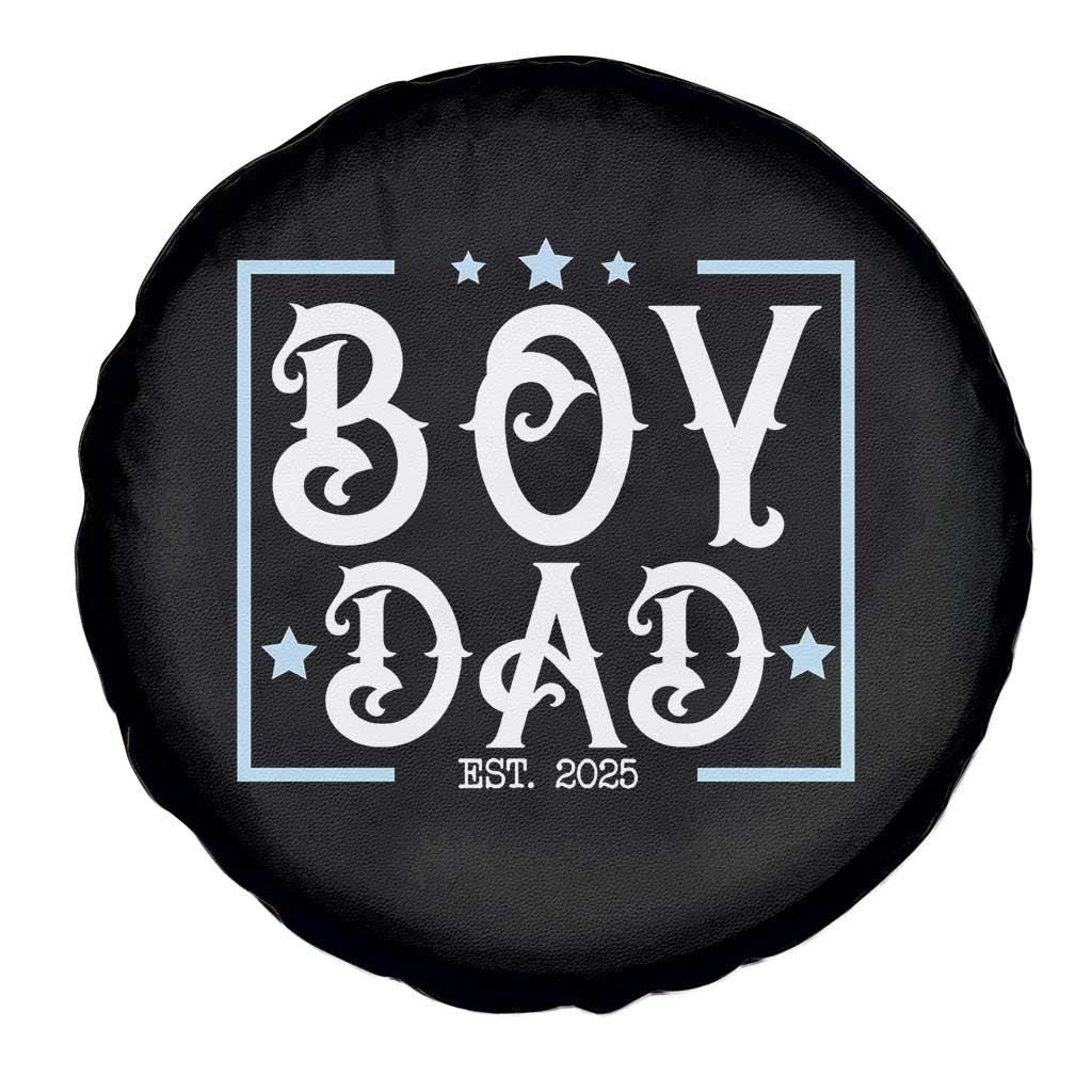 Boy Dad Est 2025 Spare Tire Cover Expect Baby Boy Fathers Day 2025 TS10 Print Your Wear