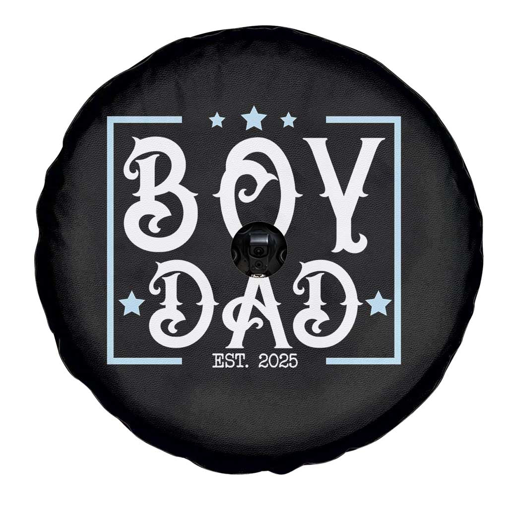 Boy Dad Est 2025 Spare Tire Cover Expect Baby Boy Fathers Day 2025 TS10 Print Your Wear