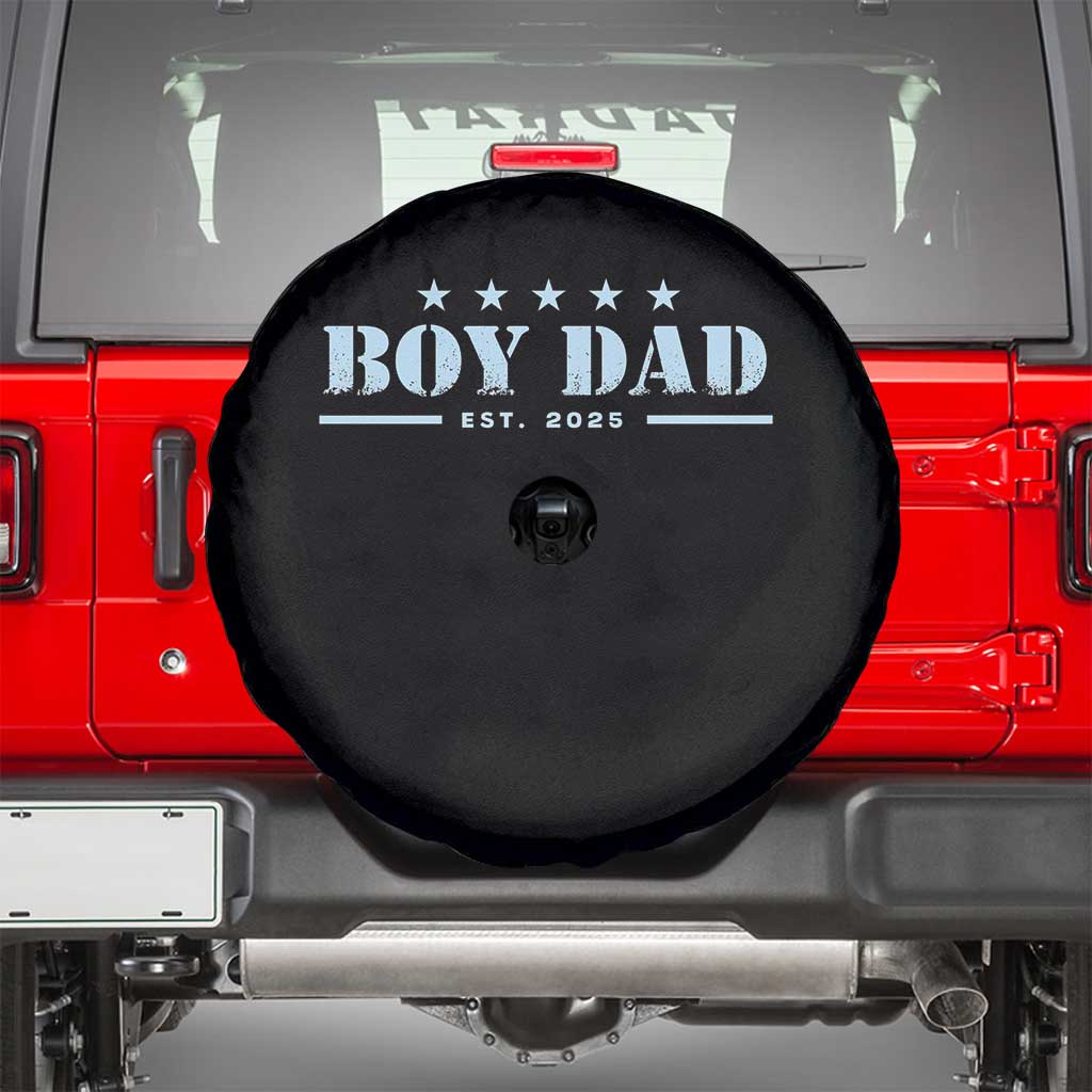 Boy Dad Est 2025 Spare Tire Cover Expecting Baby Boy 2025 TS10 Black Print Your Wear