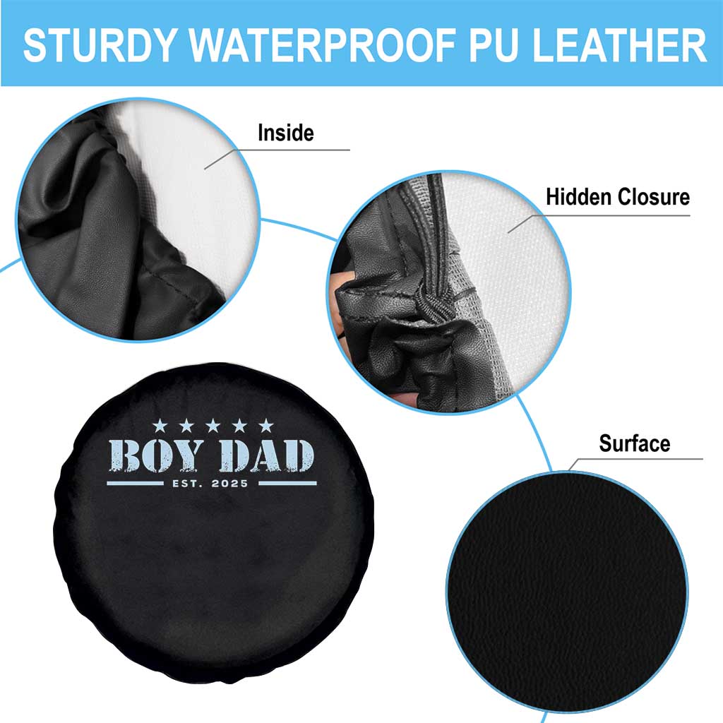 Boy Dad Est 2025 Spare Tire Cover Expecting Baby Boy 2025 TS10 Print Your Wear