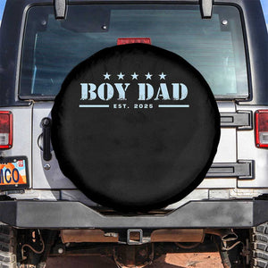 Boy Dad Est 2025 Spare Tire Cover Expecting Baby Boy 2025 TS10 No hole Black Print Your Wear