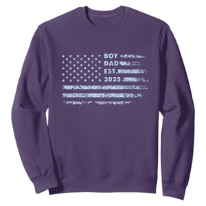 Boy Dad Est 2025 Sweatshirt American Flag First Fathers Day TS10 Purple Print Your Wear