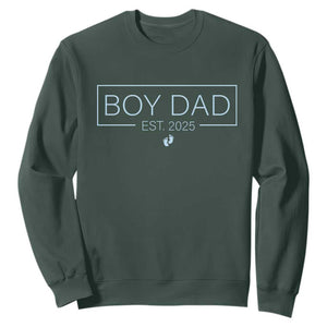 Boy Dad Est 2025 Sweatshirt Daddy Of Newborn Baby Boy First Fathers Day TS10 Dark Forest Green Print Your Wear