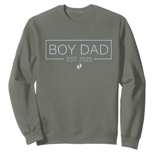 Boy Dad Est 2025 Sweatshirt Daddy Of Newborn Baby Boy First Fathers Day TS10 Military Green Print Your Wear