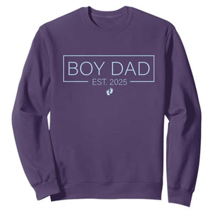 Boy Dad Est 2025 Sweatshirt Daddy Of Newborn Baby Boy First Fathers Day TS10 Purple Print Your Wear