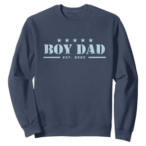 Boy Dad Est 2025 Sweatshirt Expecting Baby Boy 2025 TS10 Navy Print Your Wear