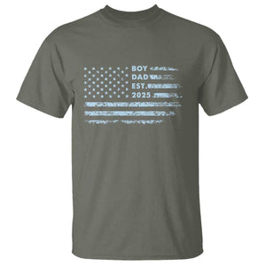 Boy Dad Est 2025 T Shirt American Flag First Fathers Day TS10 Military Green Print Your Wear