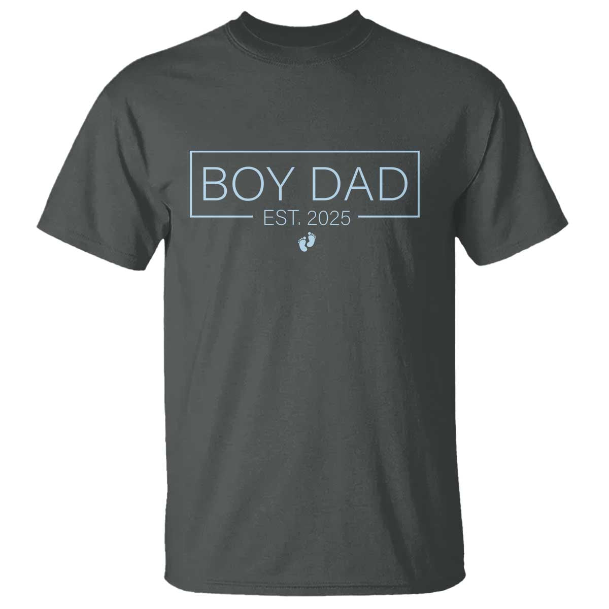 Boy Dad Est 2025 T Shirt Daddy Of Newborn Baby Boy First Fathers Day TS10 Dark Heather Print Your Wear