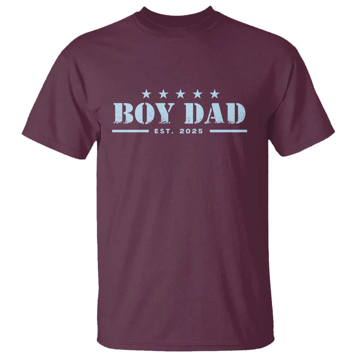 Boy Dad Est 2025 T Shirt Expecting Baby Boy 2025 TS10 Maroon Print Your Wear