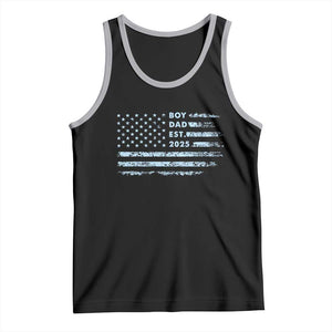 Boy Dad Est 2025 Tank Top American Flag First Fathers Day TS10 Black Athletic Heather Print Your Wear