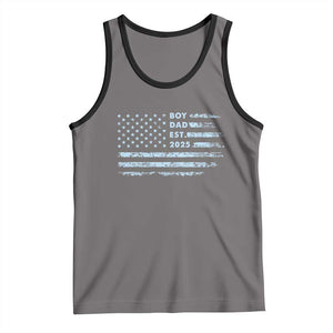 Boy Dad Est 2025 Tank Top American Flag First Fathers Day TS10 Deep Heather Black Print Your Wear