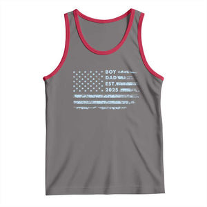Boy Dad Est 2025 Tank Top American Flag First Fathers Day TS10 Deep Heather Red Print Your Wear