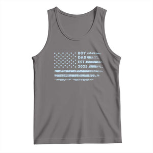 Boy Dad Est 2025 Tank Top American Flag First Fathers Day TS10 Deep Heather Print Your Wear