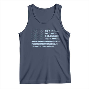Boy Dad Est 2025 Tank Top American Flag First Fathers Day TS10 Navy Print Your Wear