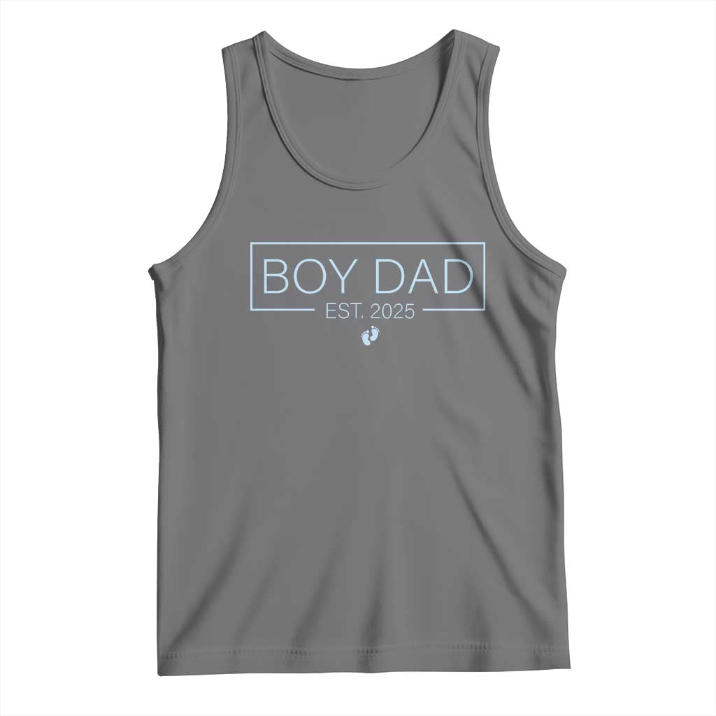 Boy Dad Est 2025 Tank Top Daddy Of Newborn Baby Boy First Fathers Day TS10 Black Heather Print Your Wear