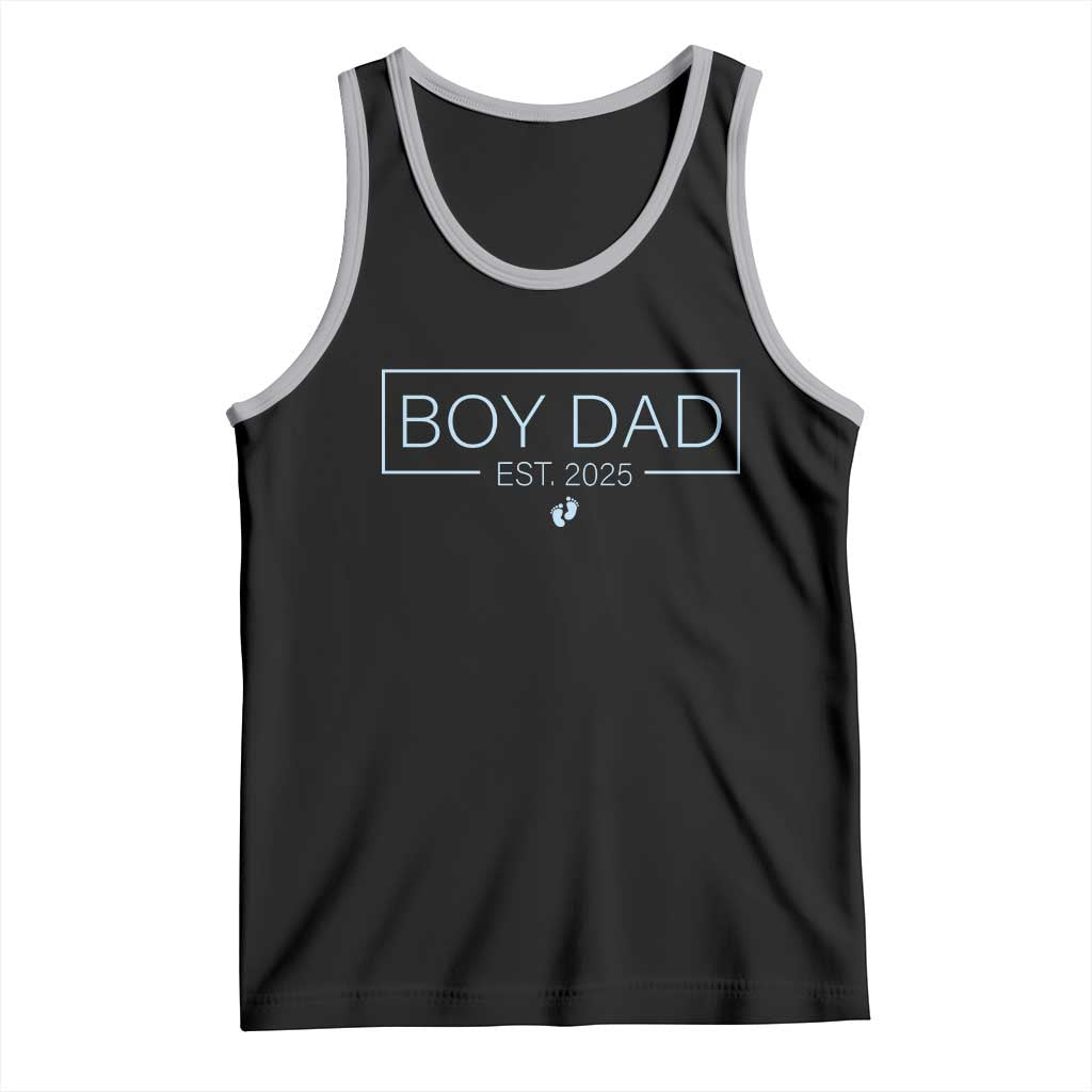 Boy Dad Est 2025 Tank Top Daddy Of Newborn Baby Boy First Fathers Day TS10 Black Athletic Heather Print Your Wear