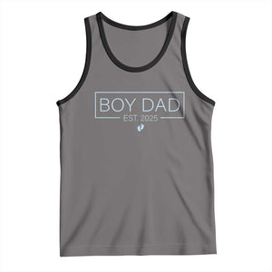 Boy Dad Est 2025 Tank Top Daddy Of Newborn Baby Boy First Fathers Day TS10 Deep Heather Black Print Your Wear