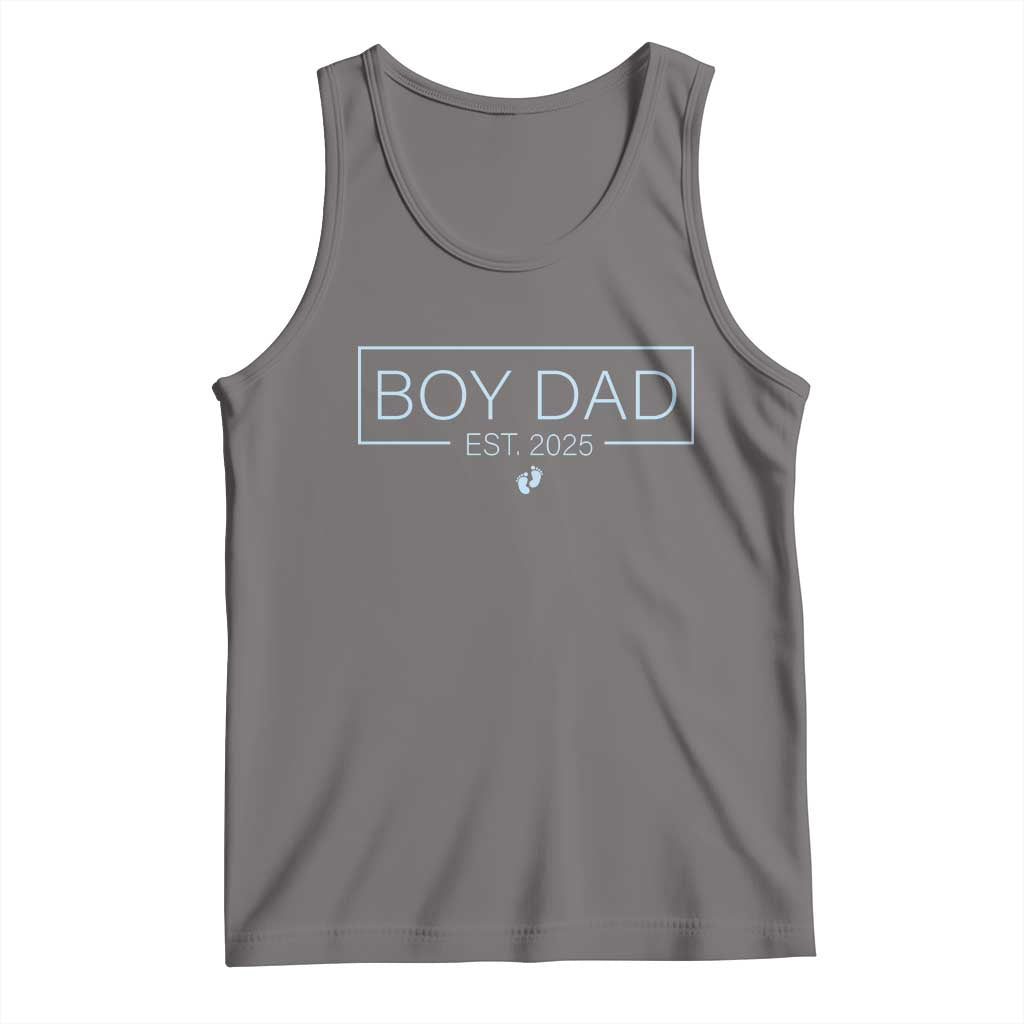 Boy Dad Est 2025 Tank Top Daddy Of Newborn Baby Boy First Fathers Day TS10 Deep Heather Print Your Wear