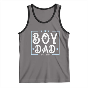Boy Dad Est 2025 Tank Top Expect Baby Boy Fathers Day 2025 TS10 Deep Heather Black Print Your Wear