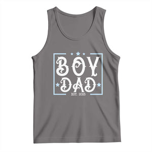 Boy Dad Est 2025 Tank Top Expect Baby Boy Fathers Day 2025 TS10 Deep Heather Print Your Wear