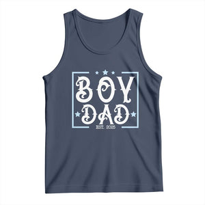 Boy Dad Est 2025 Tank Top Expect Baby Boy Fathers Day 2025 TS10 Navy Print Your Wear
