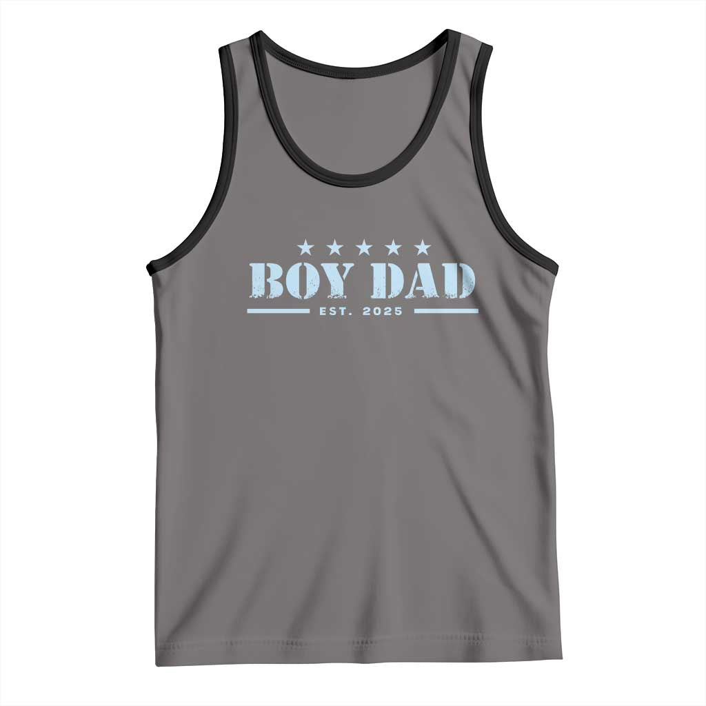 Boy Dad Est 2025 Tank Top Expecting Baby Boy 2025 TS10 Deep Heather Black Print Your Wear