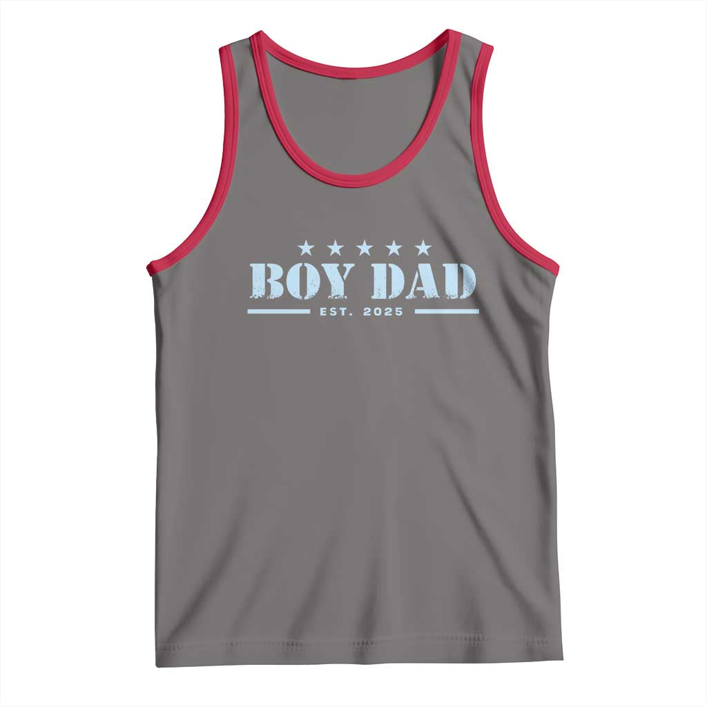 Boy Dad Est 2025 Tank Top Expecting Baby Boy 2025 TS10 Deep Heather Red Print Your Wear