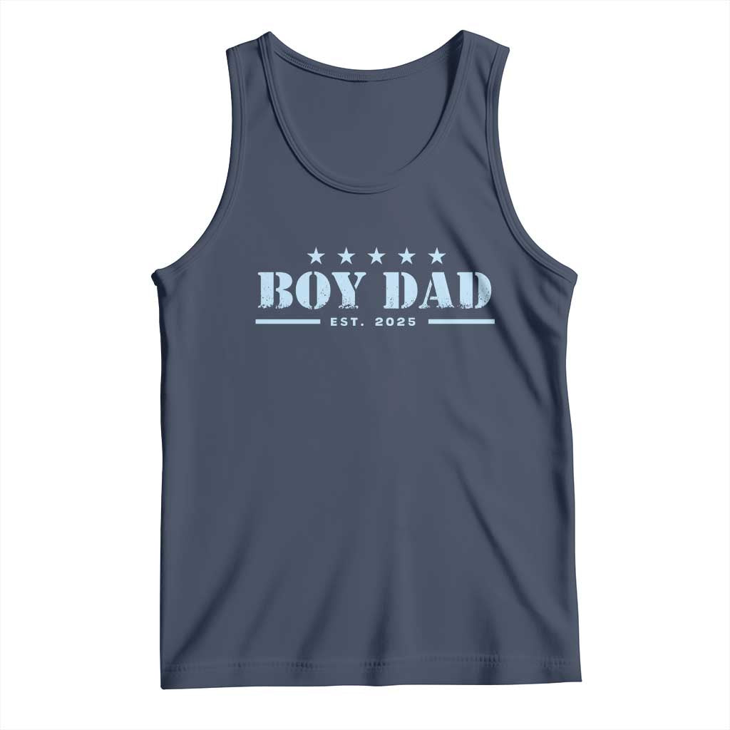 Boy Dad Est 2025 Tank Top Expecting Baby Boy 2025 TS10 Navy Print Your Wear