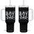 Boy Dad Est 2025 Tumbler With Handle Expect Baby Boy Son Fathers Day 2025 TS10 One Size: 40 oz Black Print Your Wear